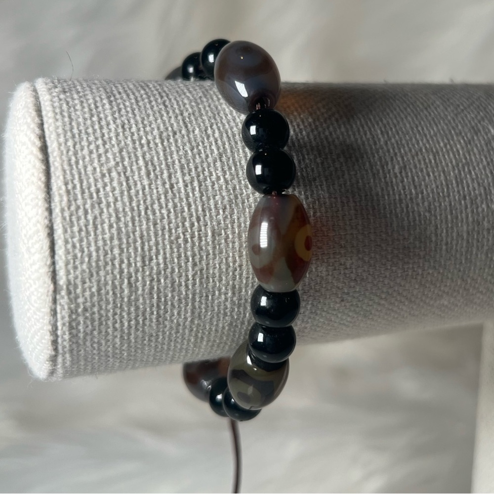 Masculine String Woven Beaded Chunky Bracelet